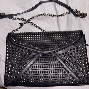 Studded Black Chain Shoulder Bag